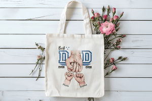 Tote bag Best dad 2 kinderen