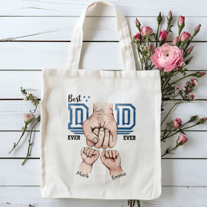 Tote bag Best dad 2 kinderen