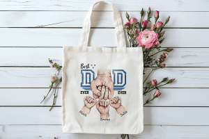 Tote bag best dad 3 kinderen