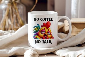 Sarcastische mok No coffee no talk