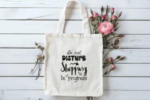 Tote bag do not disturb shopping in progress