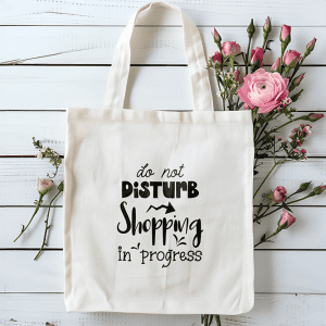 Tote bag do not disturb shopping in progress