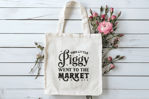 Tote bag this little piggy went to the market