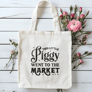 Tote bag this little piggy went to the market