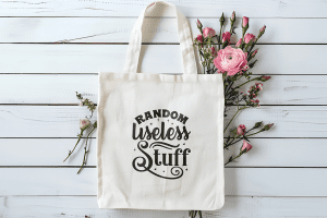 Tote bag random useless stuff