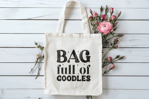 Tote bag bag full of goodies