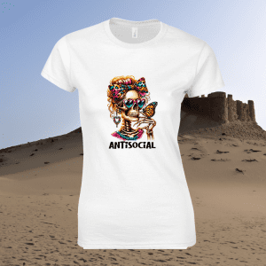 Dames T-Shirt Sarcastic Skeleton