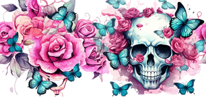 Drinkfles 500 ml - Skull & roses