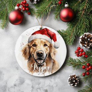 Kerstboom hanger Golden retriever met naam