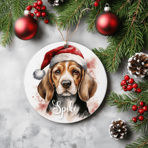 Kerstboom hanger Beagle met naam