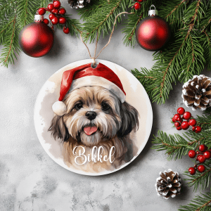 Kerstboom hanger Shi tzu met naam