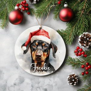 Kerstboom hanger Dobermann met naam