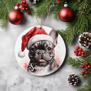 Kerstboomhanger Franse Bulldog met naam