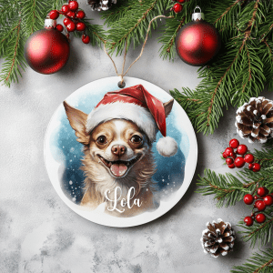 Kerstboom hanger Chihuahua met naam