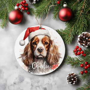 Kerstboom hanger King charles spaniel met naam