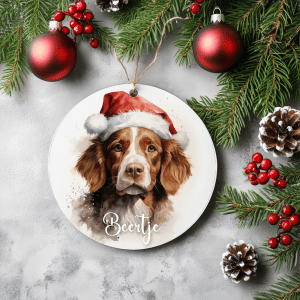 Kerstboom hanger Bretonse spaniel