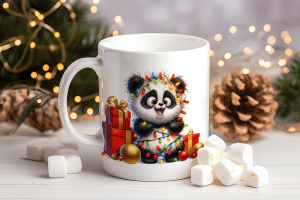 Jolly panda kerst mok