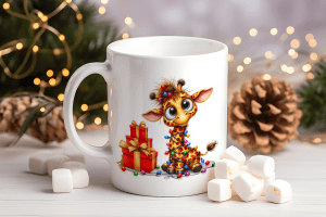 Jolly giraffe kerst mok