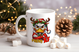 Grumpy duck kerst mok