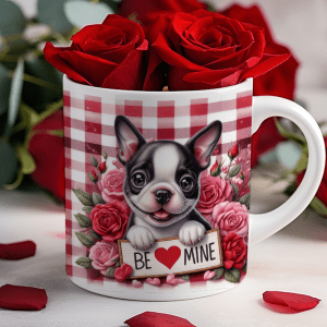 Valentijnsdag mok "Be Mine" Franse bulldog