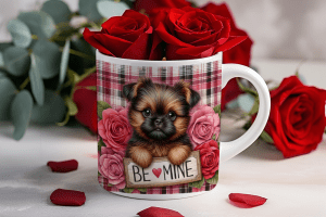 Valentijnsdag mok "Be Mine" Brusselse Griffon