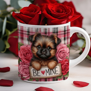 Valentijnsdag mok "Be Mine" Brusselse Griffon