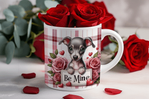 Valentijnsdag mok "Be Mine" Whippet