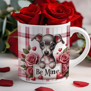 Valentijnsdag mok "Be Mine" Whippet