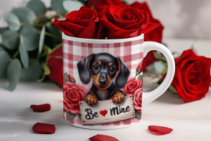 Valentijnsdag mok "Be Mine" Teckel