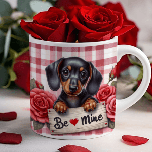 Valentijnsdag mok "Be Mine" Teckel