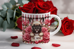 Valentijnsdag mok "Be Mine" Franse Bulldog