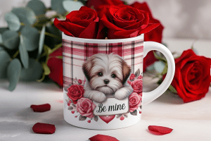 Valentijnsdag mok "Be Mine" Shih Tzu