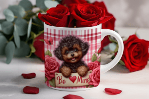 Valentijnsdag mok "Be Mine" Toy Poodle