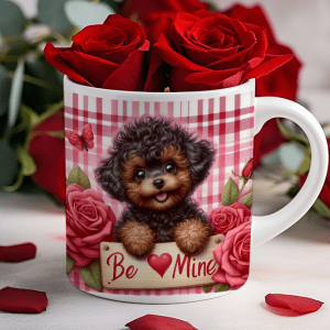 Valentijnsdag mok "Be Mine" Toy Poodle