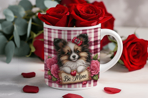 Valentijnsdag mok "Be Mine" Papillon