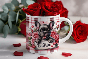 Valentijnsdag mok "Be Mine" Franse Bulldog