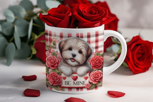 Valentijnsdag mok "Be Mine" Shih Tzu