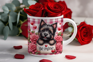 Valentijnsdag mok "Be Mine" Yorkshire Terrier