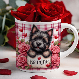 Valentijnsdag mok "Be Mine" Yorkshire Terrier