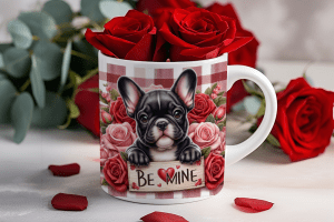 Valentijnsdag mok "Be Mine" Franse Bulldog