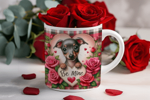 Valentijnsdag mok "Be Mine" Whippet