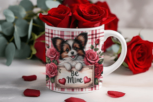 Valentijnsdag mok "Be Mine" Papillon