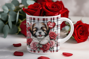 Valentijnsdag mok "Be Mine" Shih Tzu