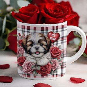 Valentijnsdag mok "Be Mine" Shih Tzu