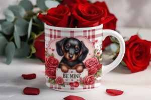 Valentijnsdag mok "Be Mine" Teckel