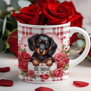 Valentijnsdag mok "Be Mine" Teckel