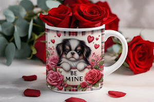 Valentijnsdag mok "Be Mine" Japanse Chin