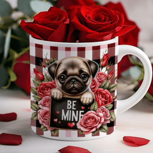 Valentijnsdag mok "Be Mine" Mopshond/Pug