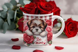 Valentijnsdag mok "Be Mine" Shih Tzu