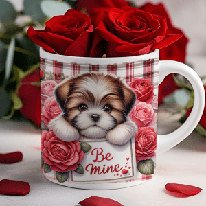 Valentijnsdag mok "Be Mine" Shih Tzu